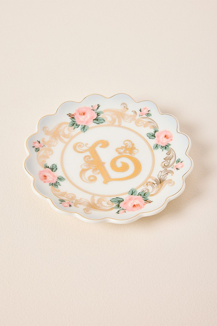 Floral Initial Trinket Tray