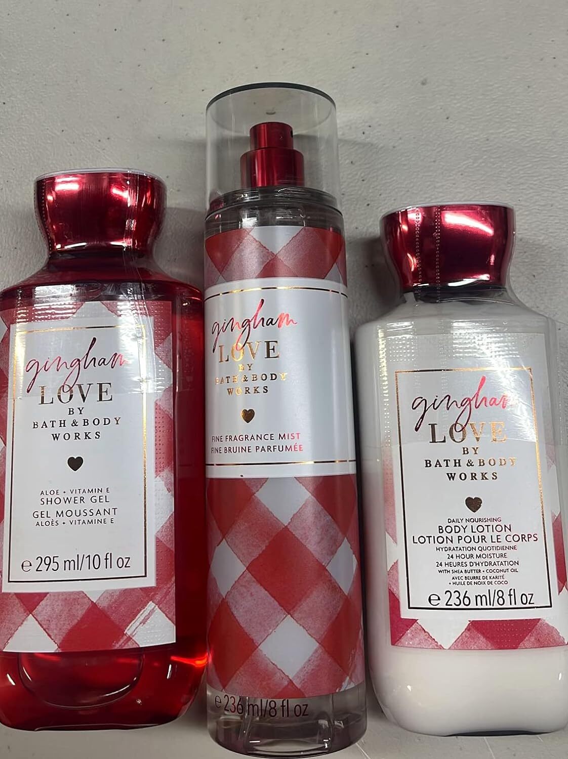 Bath & Body Works - Gingham Love - 3 pc Bundle - Trio - Shower Gel, Fine Fragrance Mist and Body Lotion - 2022