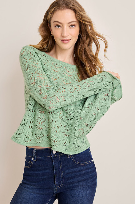 Mindy Pointelle Pullover Sweater