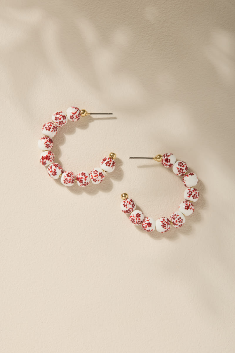 Jody Ceramic Ball Hoop Earrings