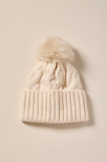 Alice Cable Knit Pom Beanie