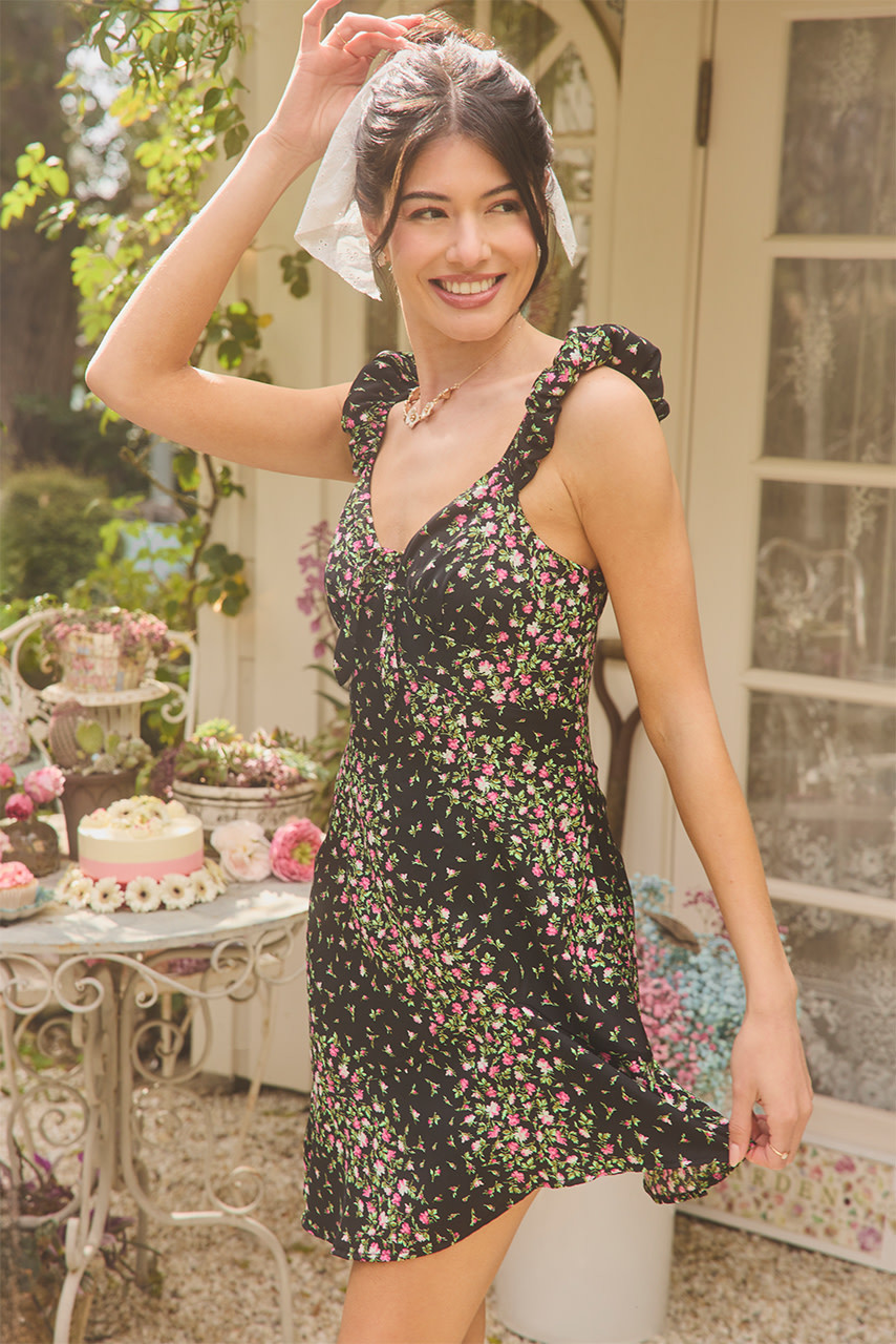 Olivia Asymmetrical Floral Mini Dress