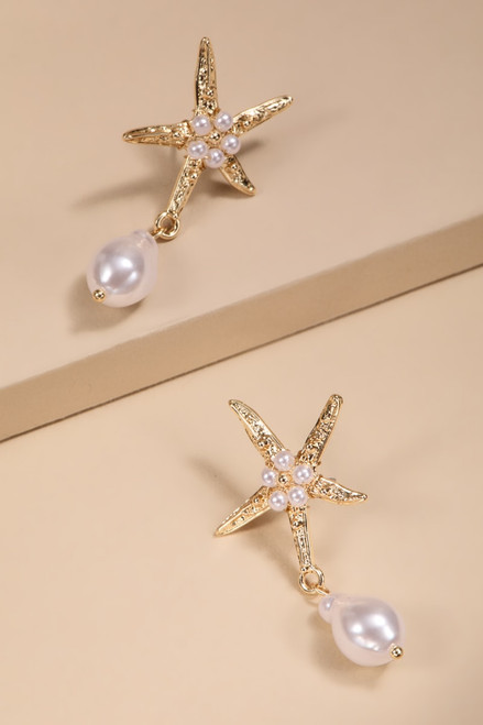 Stella Pearl Starfish Drop Earrings