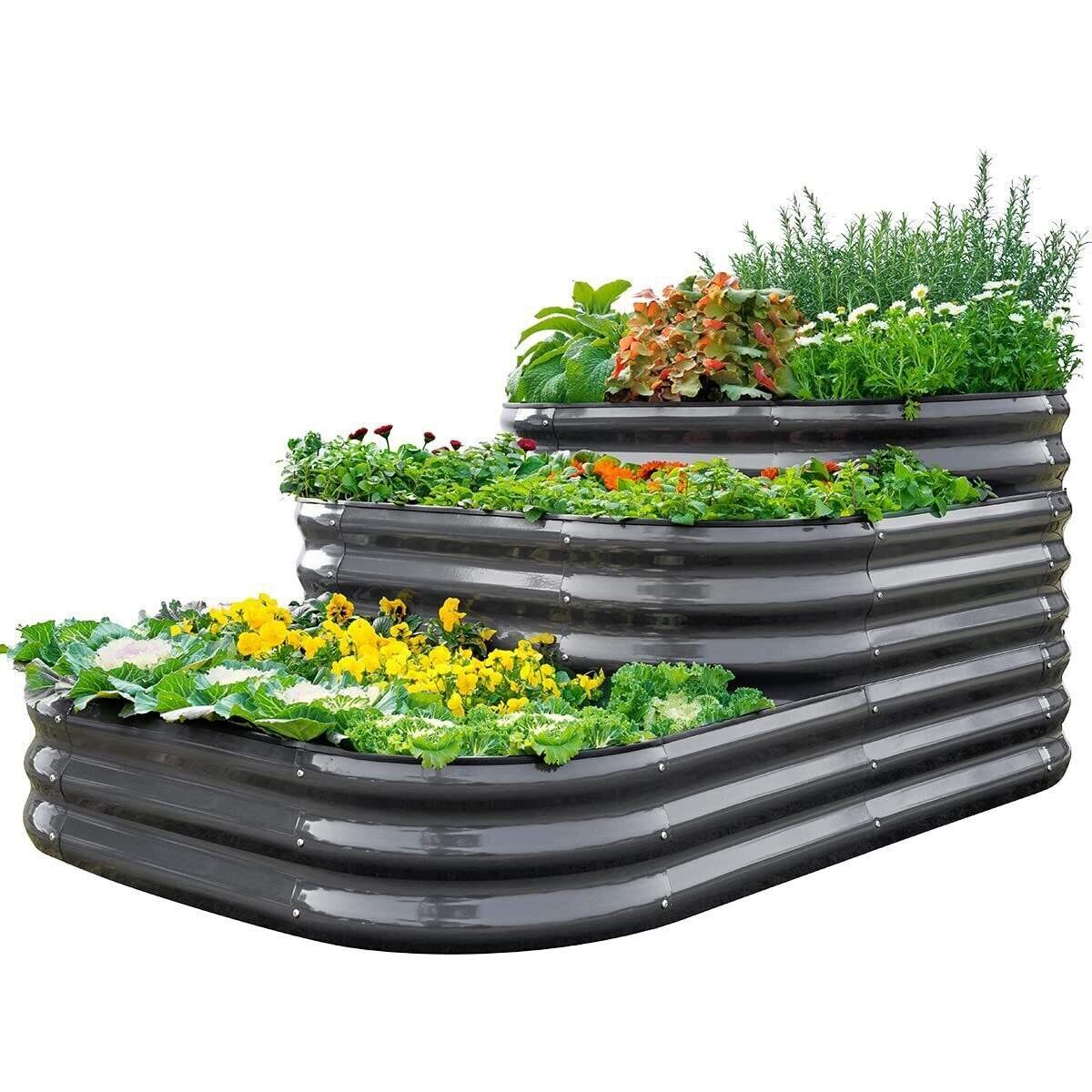 3-Tier Galvanized Raised Garden Bed Kit, 43