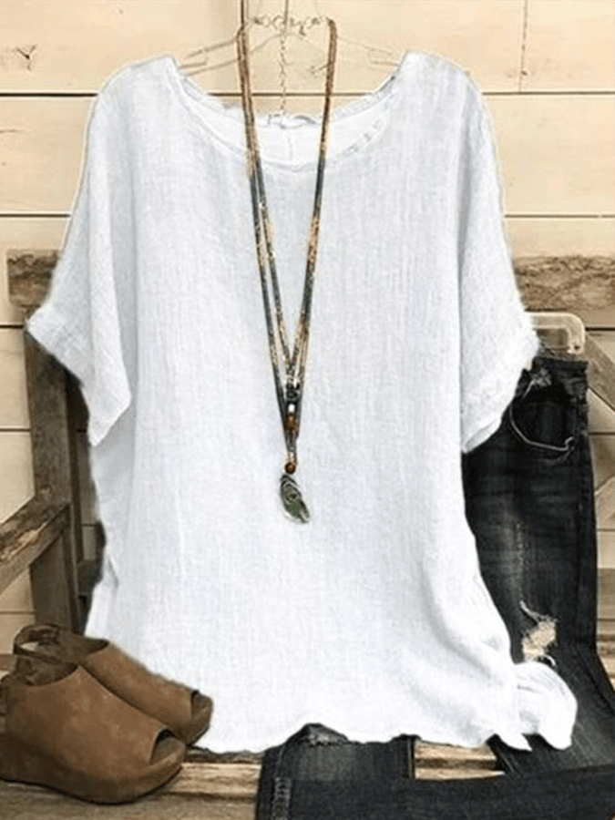 Women's Casual Loose Round Neck Short Sleeve T-Shirt