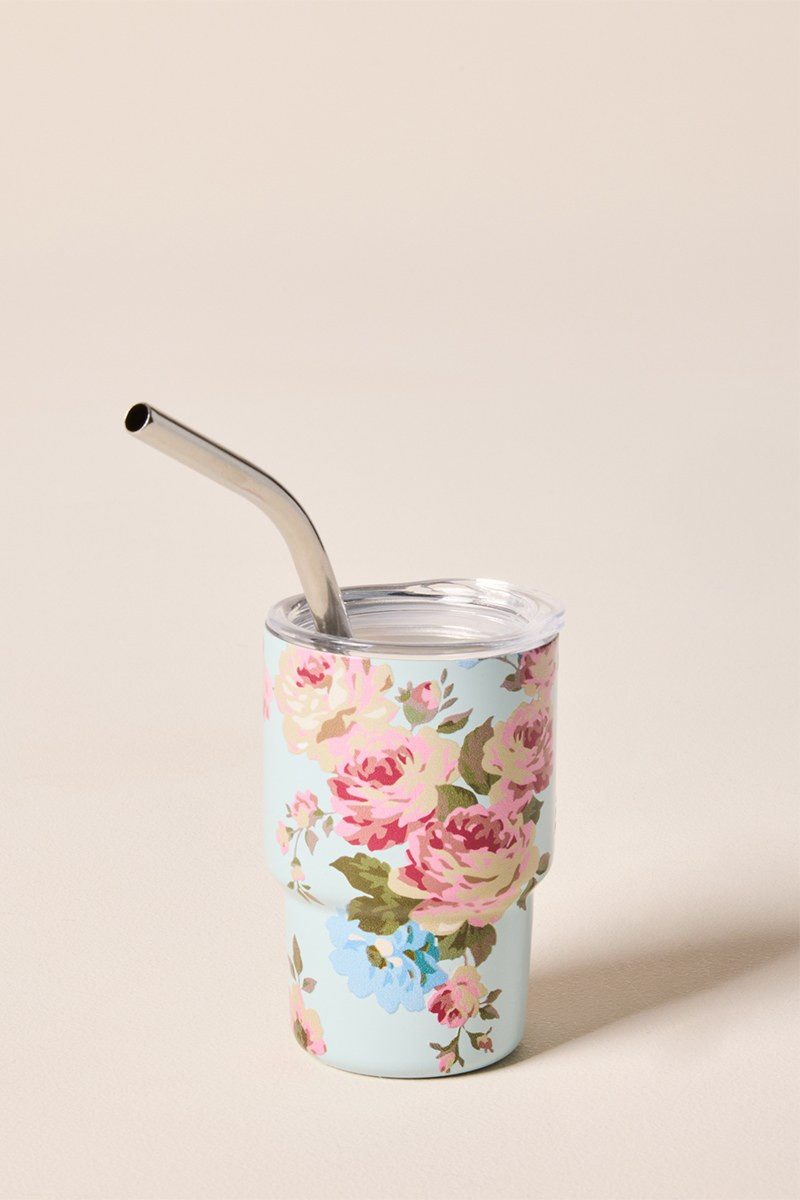 Blue Rose Bloom Mini Tumbler