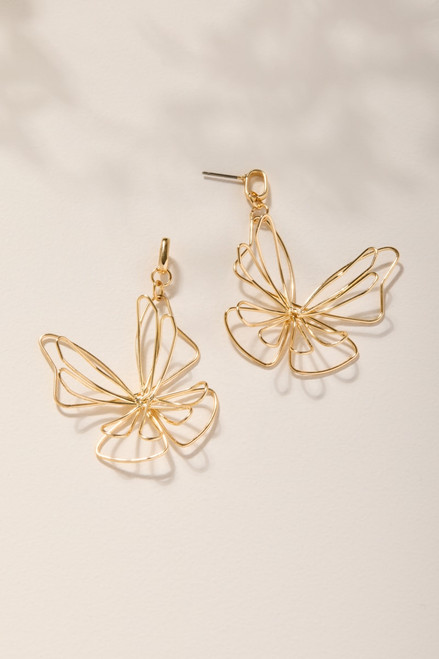 Linda Wire Butterfly Drop Earrings