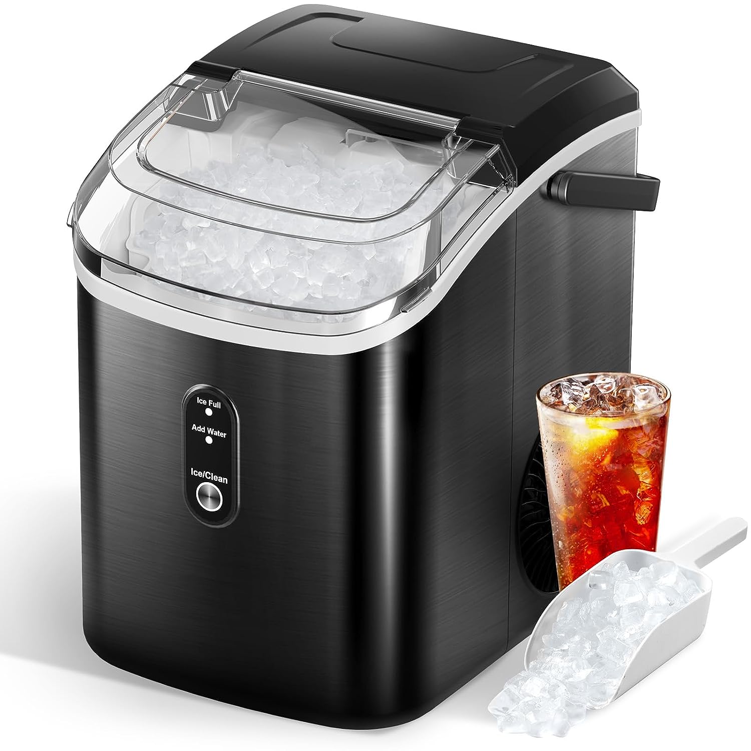 Countertop Ice Maker, Ice Maker Machine 6 Mins 9 Bullet Ice, 26.5lbs/24Hrs, Portable Ice Maker Machine with Self-Cleaning, Ice Scoop, and Basket, Compact Ice Maker for Home/Kitchen/Office/Party/RV