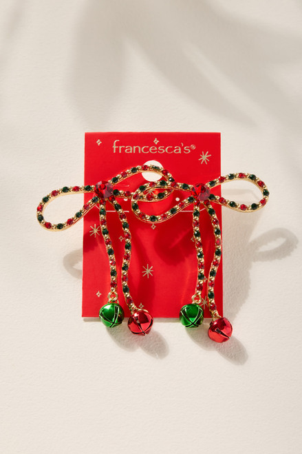 Holiday Bow Jingle Bell Earrings