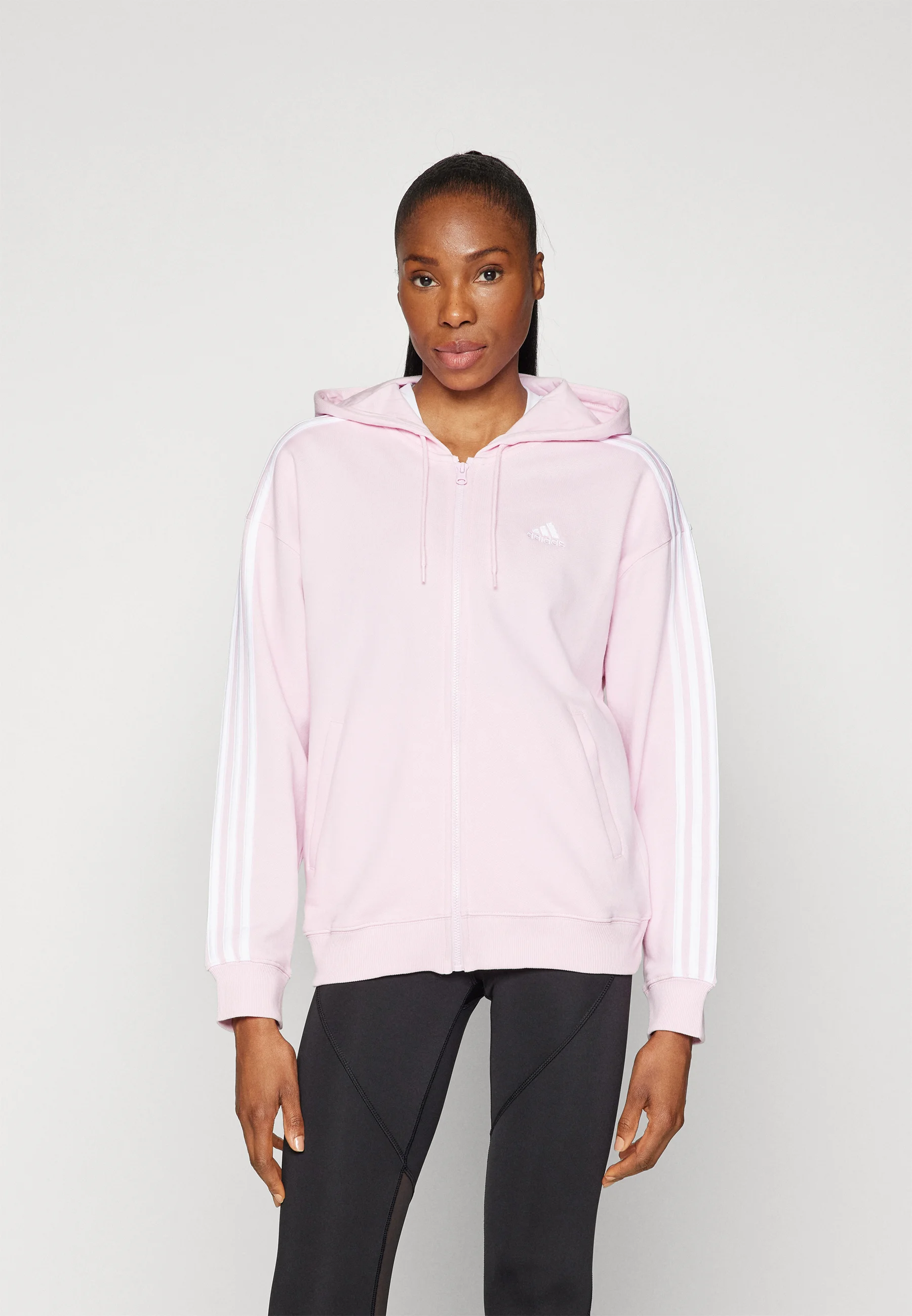 Sportswear ESSENTIALS STRIPES OVERSIZED FULL ZIP HOODIE - Felpa con zip