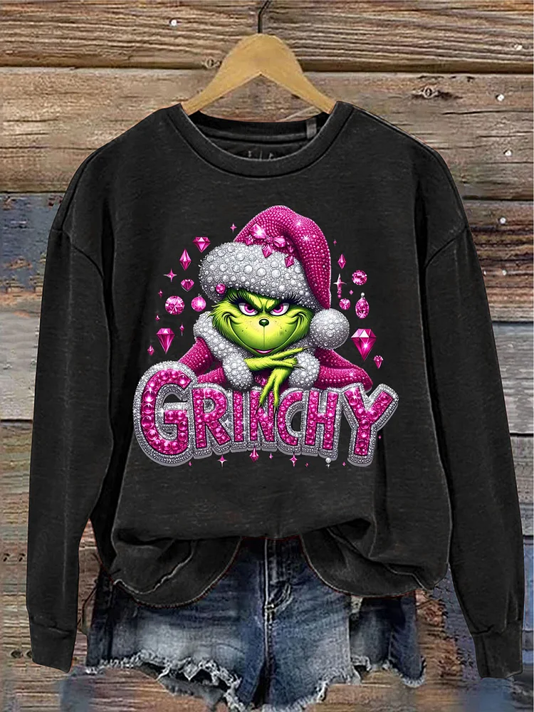 Women's Christmas  Funny Pattern Neck Sweatshirt