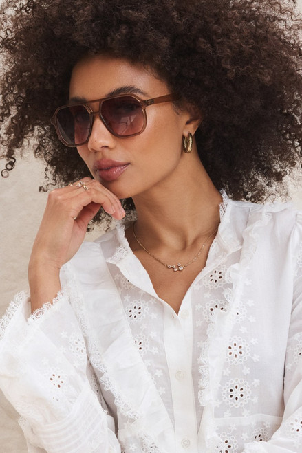 Sylvia Square Aviator Sunglasses