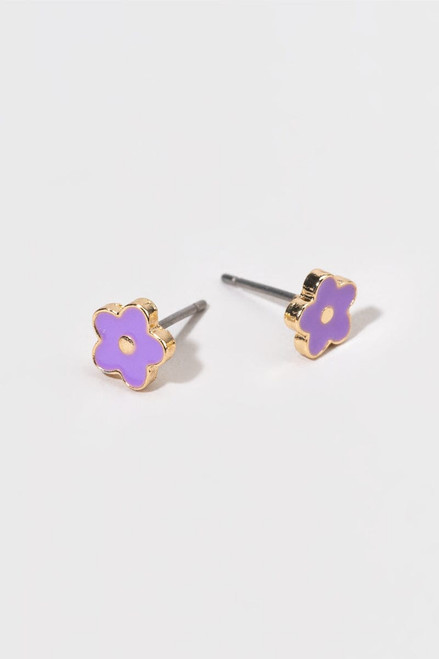Hello Franki Lilac Flower Stud Earrings for girls