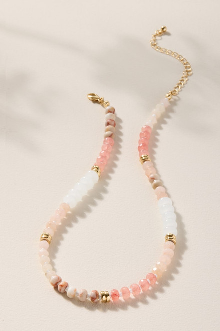 Raquel Single Strand Pink Beaded Necklace