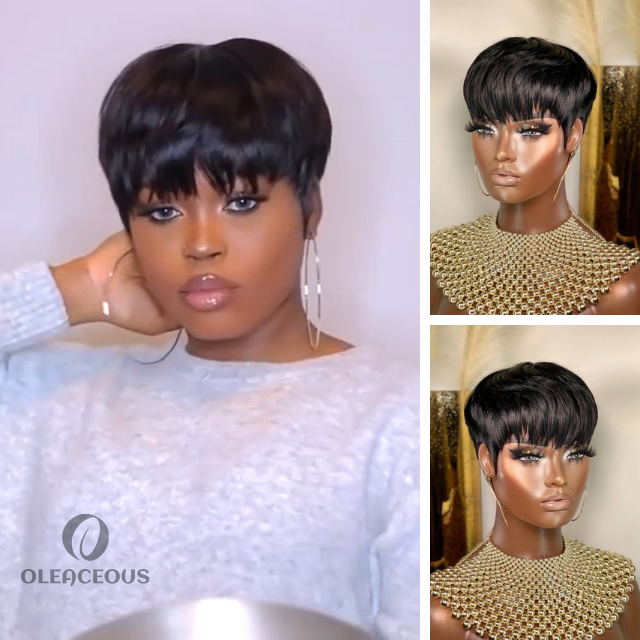 -Glueless Short Wig 4Inch Bob Straight Hair