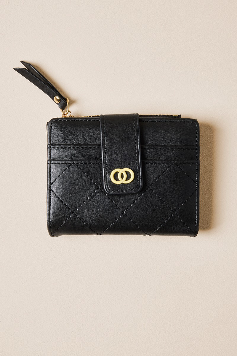 Amy Faux Leather Quilted Card Case