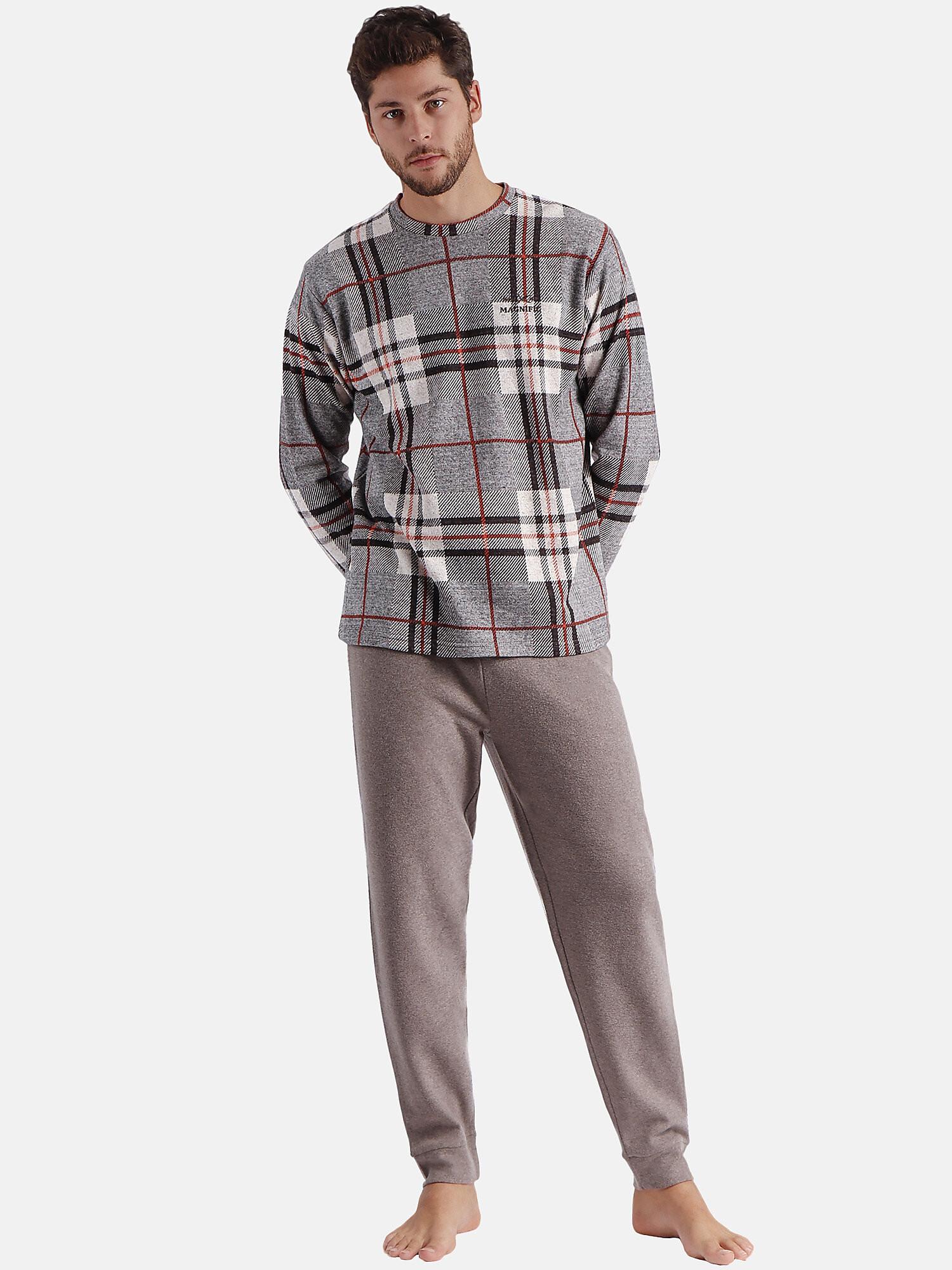 Admas Pyjama Hausanzug Hose und Oberteil mit langen Ärmeln Tartan