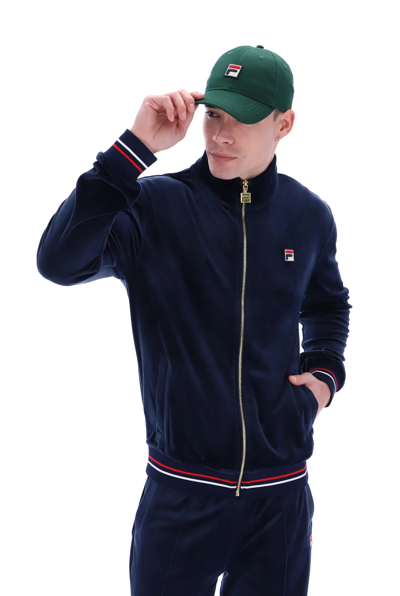 Fila Falken Velour Track Top With Gold Details