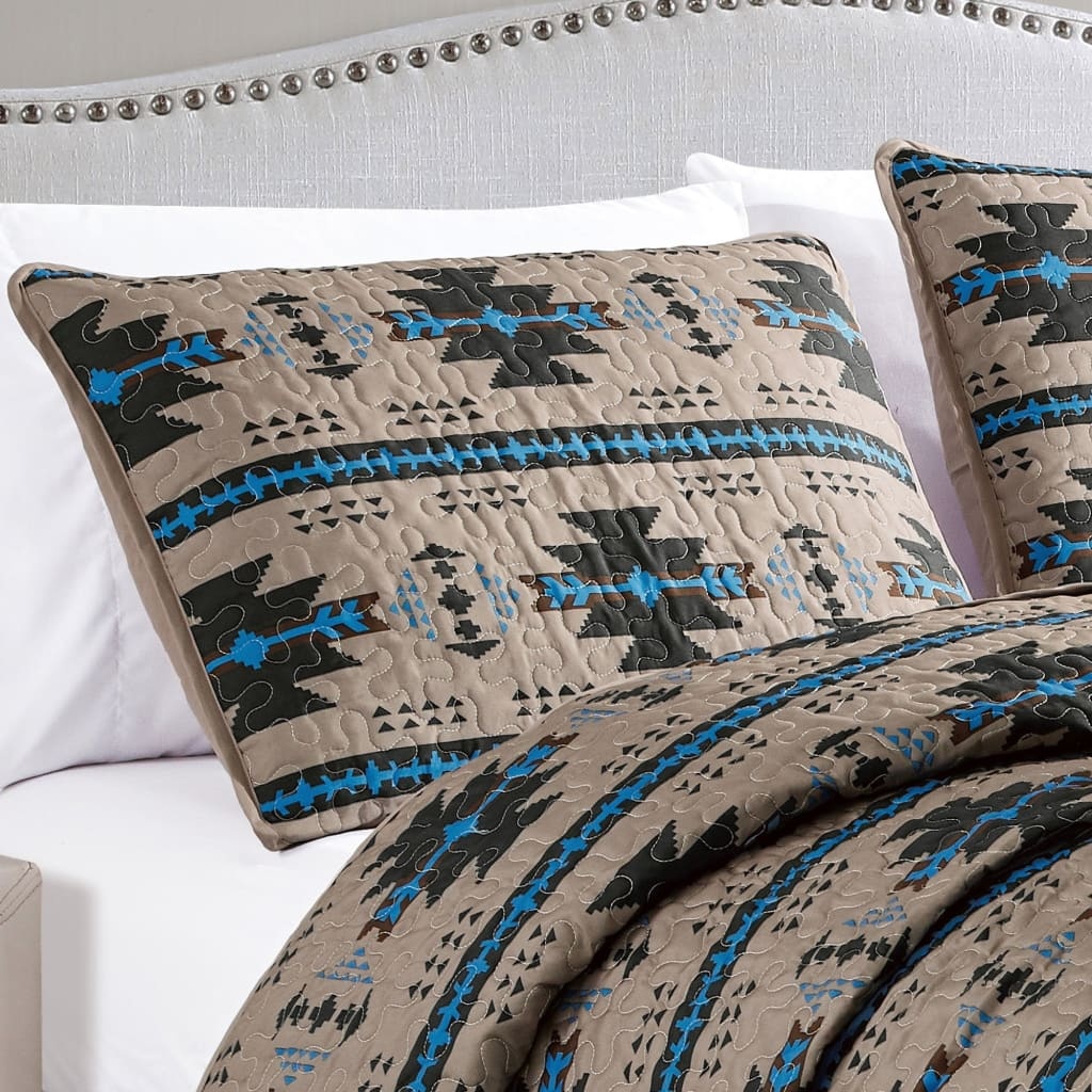 Turquoise  Quilt Coverlet - 5 Piece Set