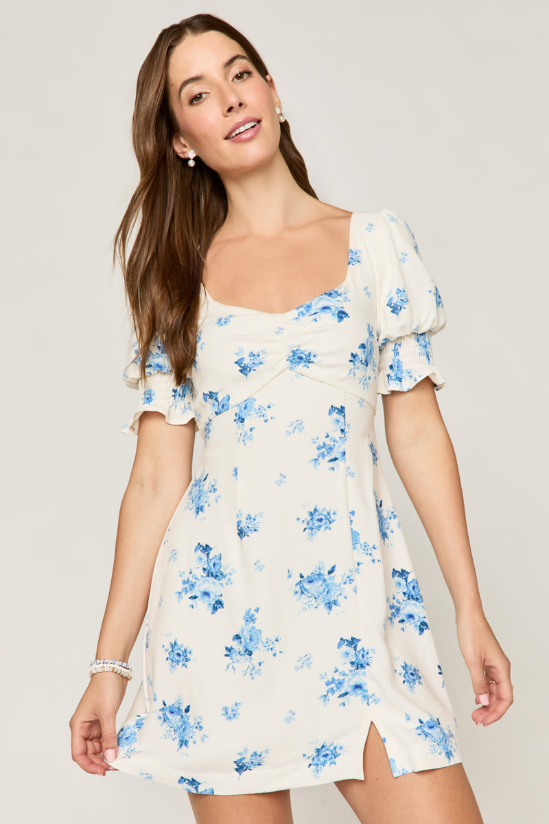 Bianca Floral Puff Sleeve Mini Dress
