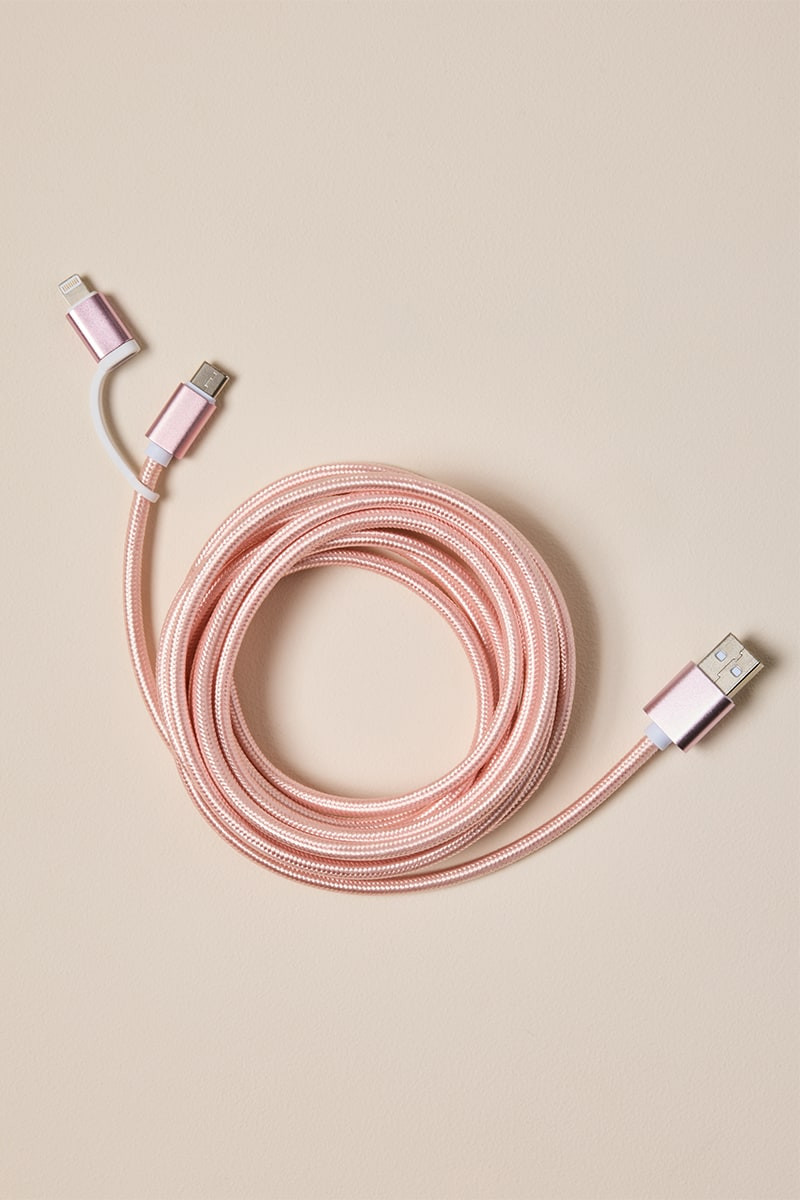 Blush Charging Cable With Adapter