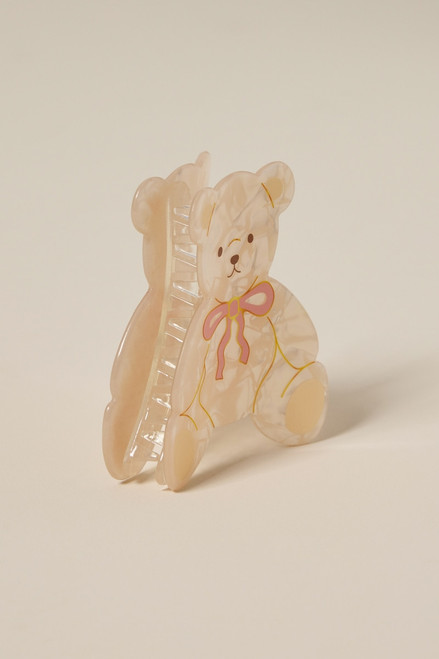 Teddy Bear Marble Hair Claw