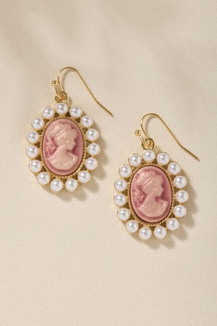 Kathy Pearl Cameo Drop Earrings