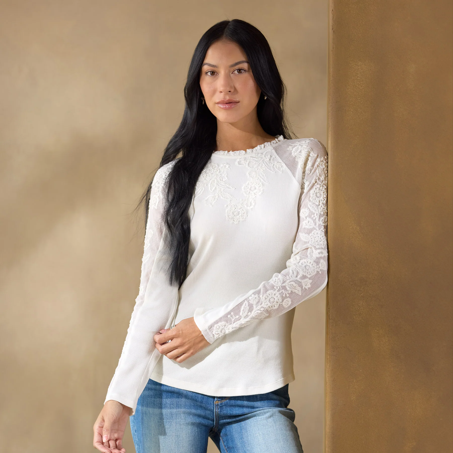 Josephine Embroidered Top, Petite