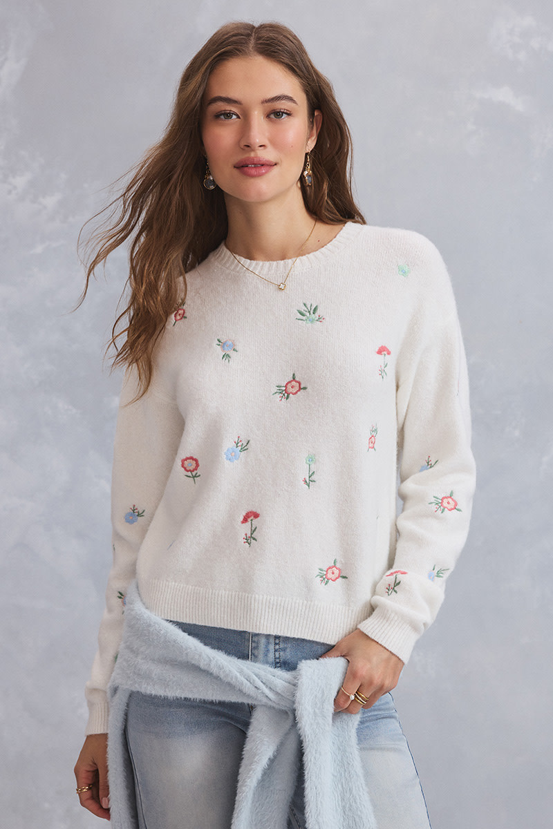 Judy Floral Embroidered Sweater