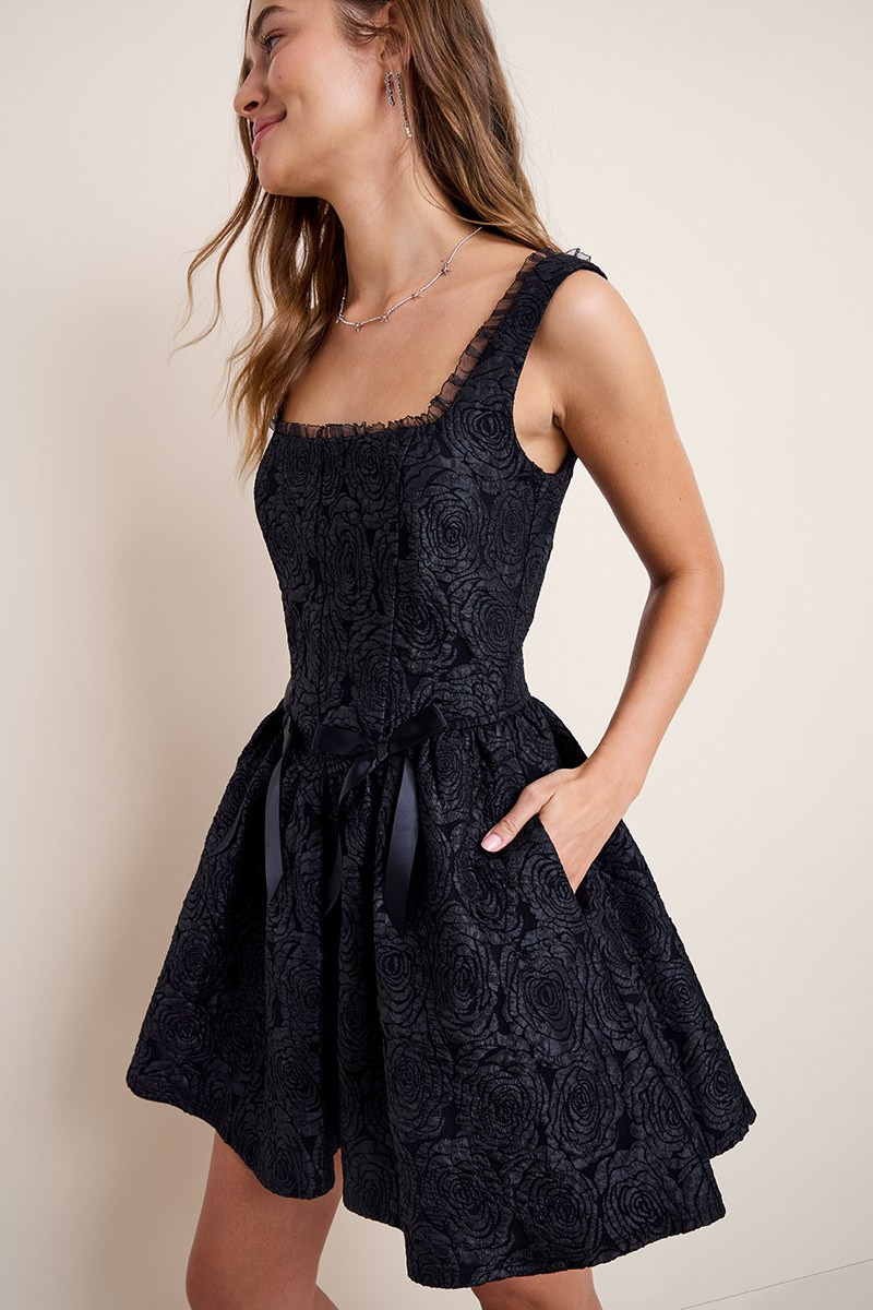 Alice Ruffled Jacquard Mini Dress