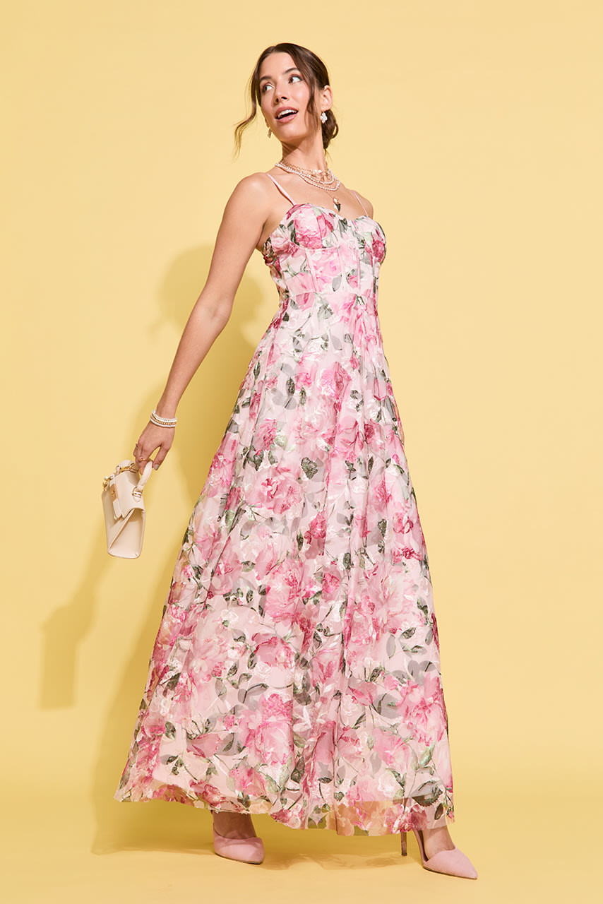 Gwen Floral Corset Maxi Dress