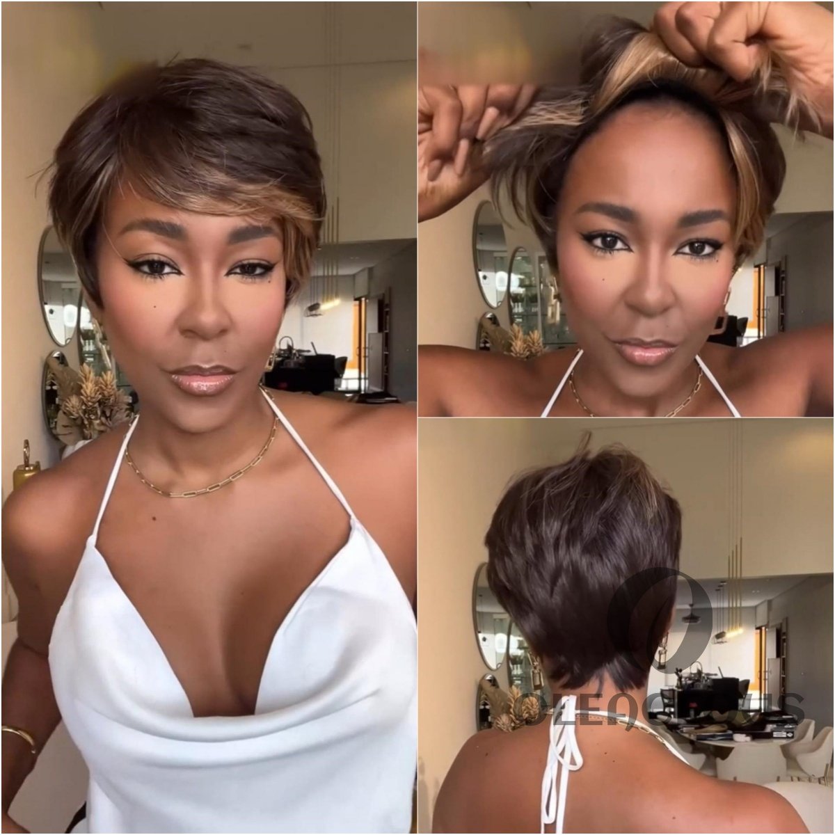 Machine Made Dark Brown PIxie Wig