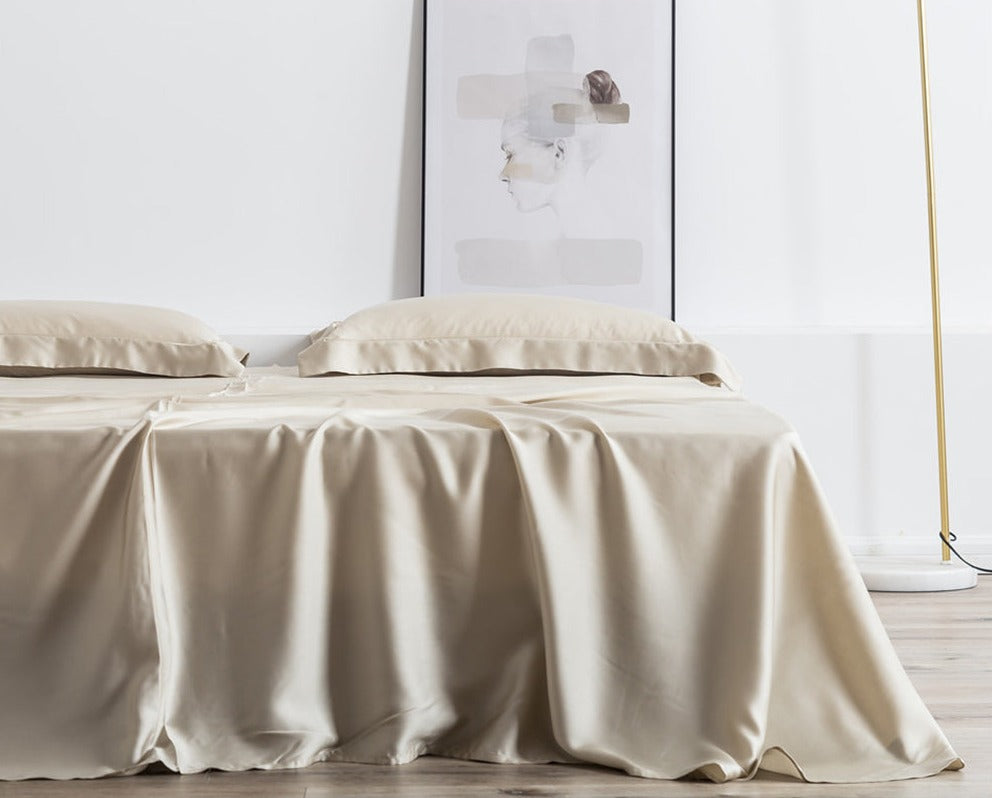 Luxury 100% Silk Flat Sheet 25 Momme Silk Beauty Healthy Skin Bed Sheet Pillowcases