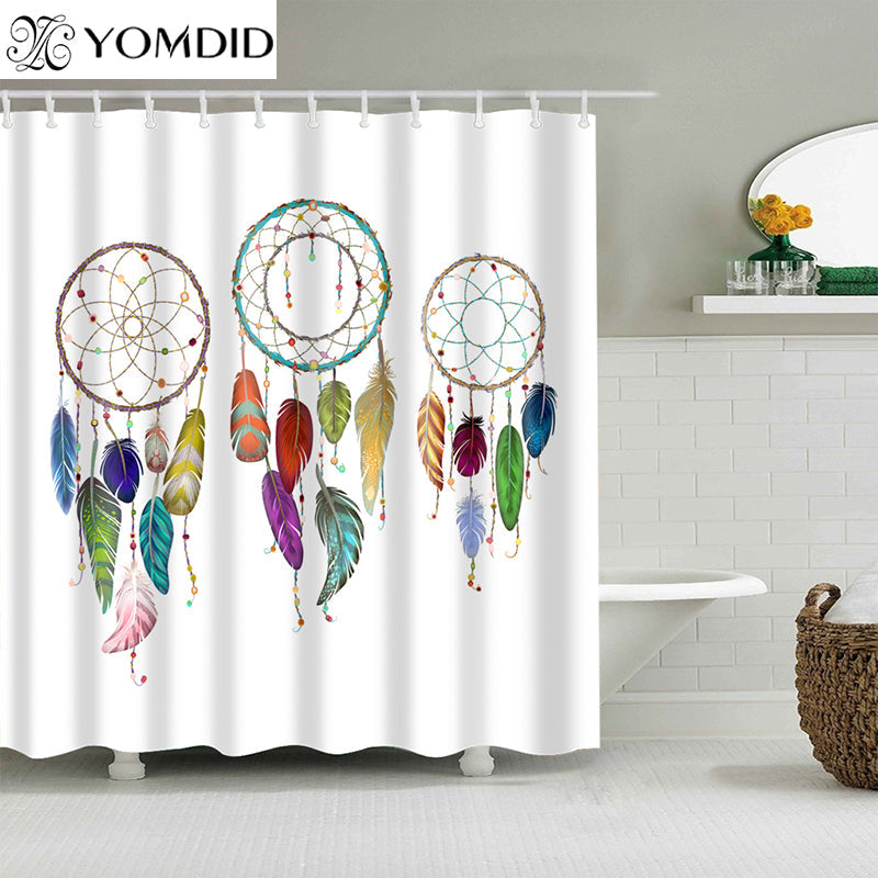High Quality Dreamcatcher Bathroom Shower Curtain Polyester Bathroom Curtain Multi-size Dream Catcher Printing Shower Curtain
