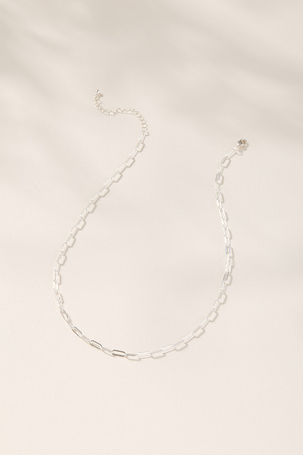 Paperclip Chain Charm Necklace Base?Silver