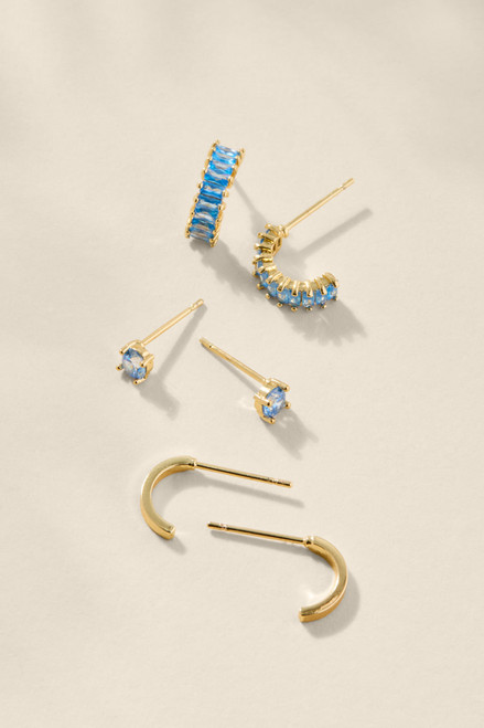 Beth Blue Crystal Earring Set