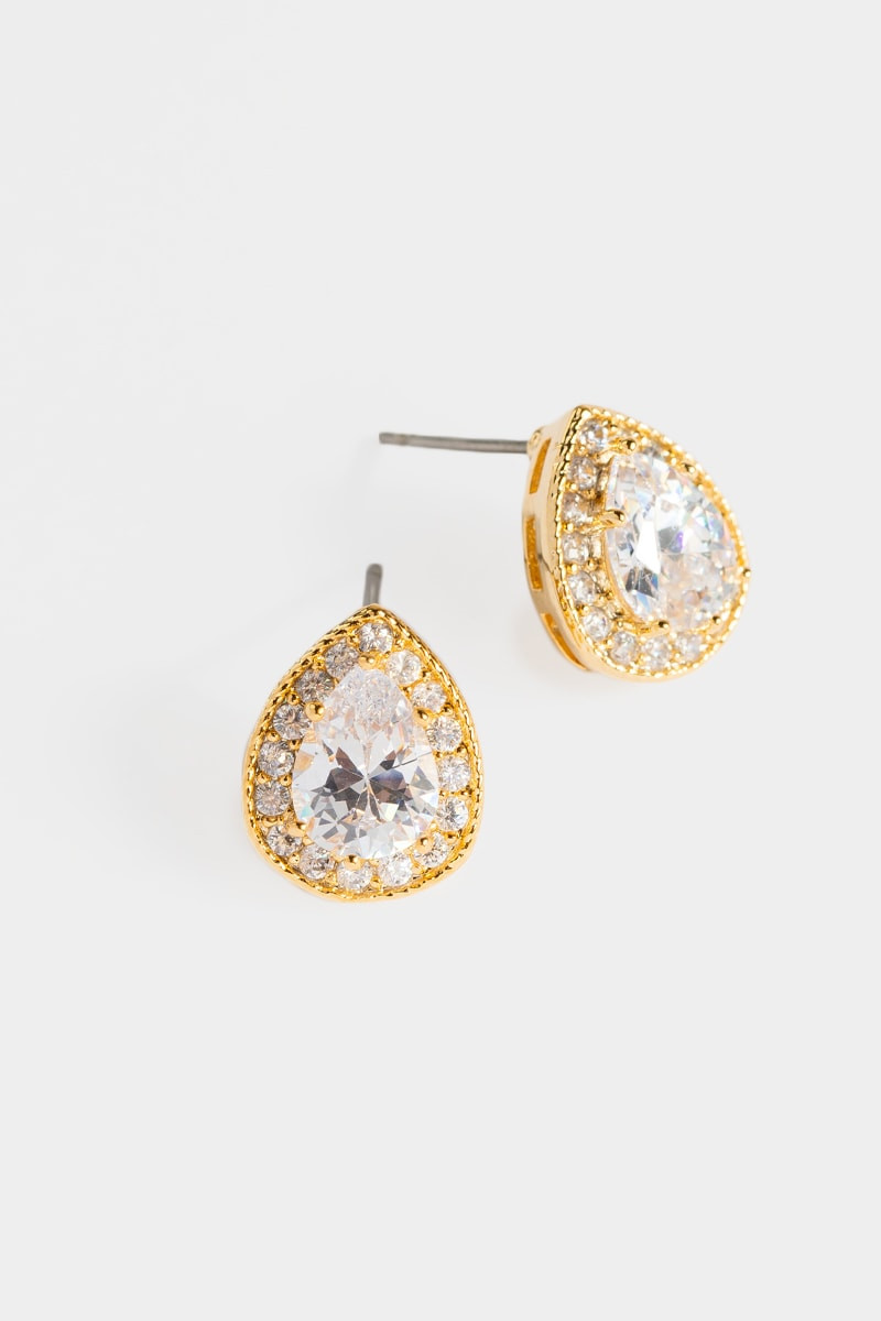 Shiloh Cubic Zirconia Teardrop Studs