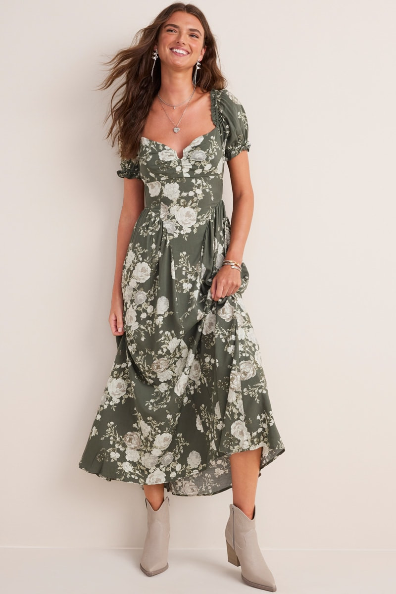 Lydia Bow Back Floral Maxi Dress
