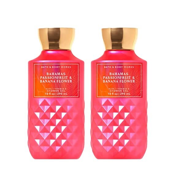 Bath & Body Works Bahamas Passionfruit & Banana Flower Shower Gel Gift Sets For Women 10 Oz 2 Pack (Bahamas Passionfruit & Banana Flower)