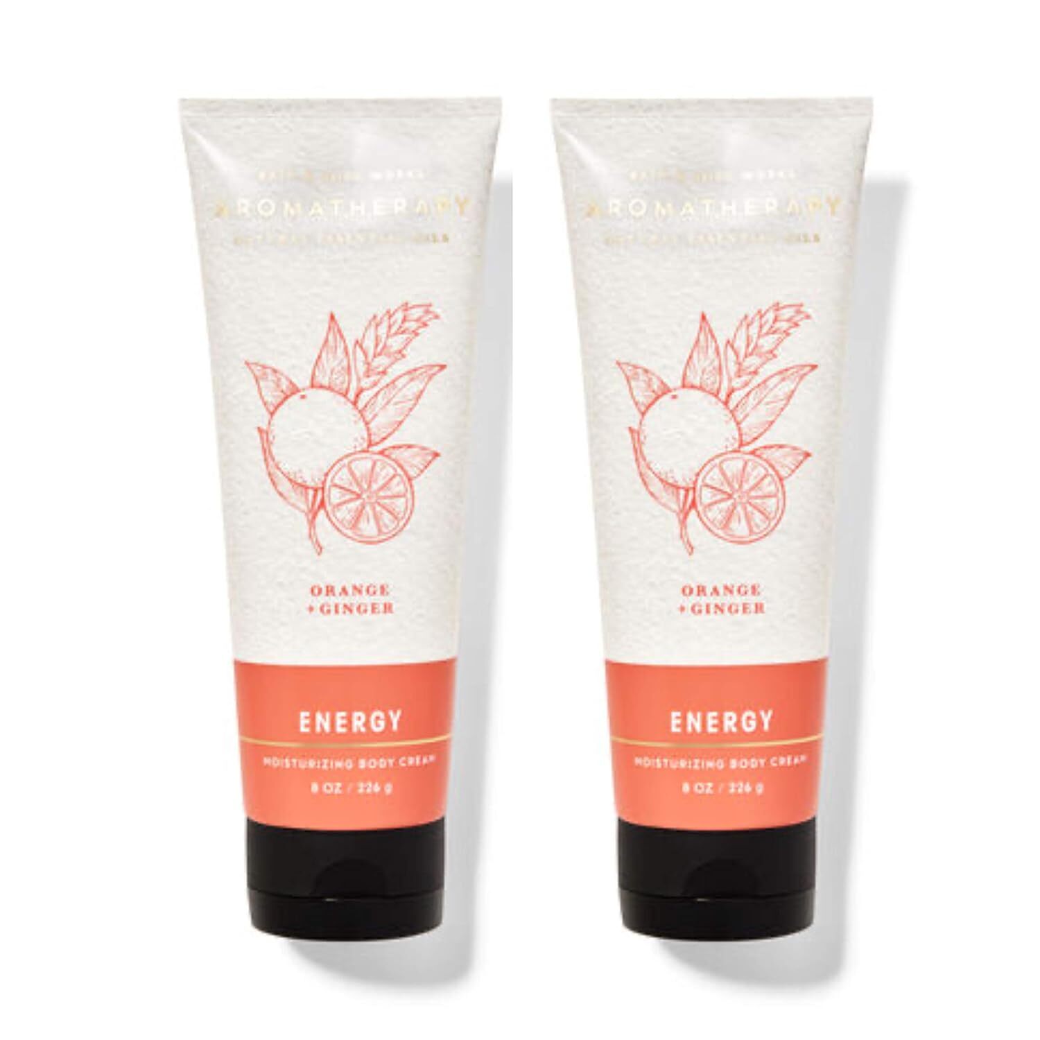 Bath & Body Works Aromatherapy Energy Orange Ginger Body Cream 8.0 oz, 226g (2 Pack)