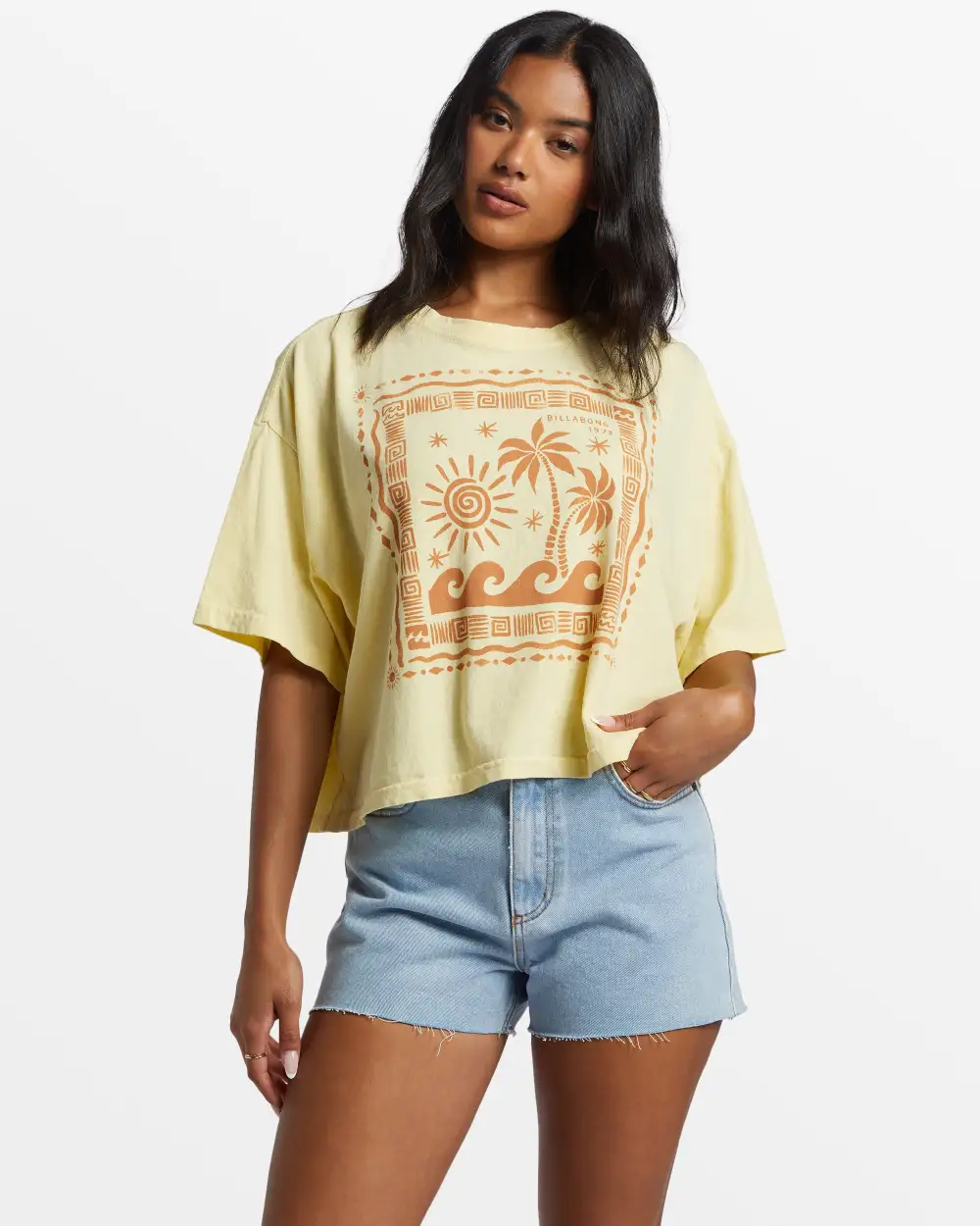Final inventoryBetter Together Cropped Oversized T-Shirt - Mellow Yellow