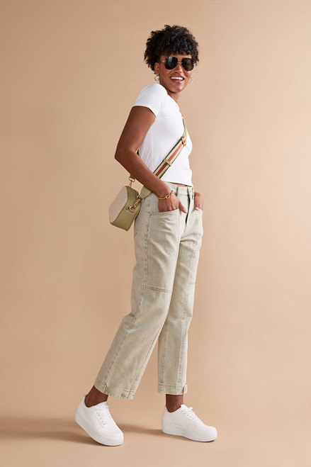 Rachel Utility Straight Leg Ankle Jeans