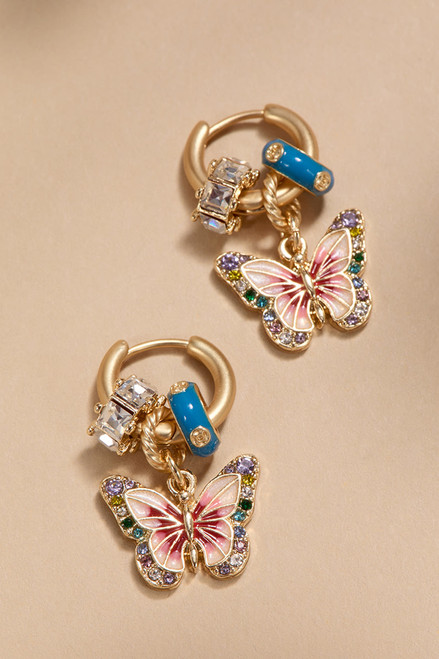 Althea Butterfly Charm Drop Earrings