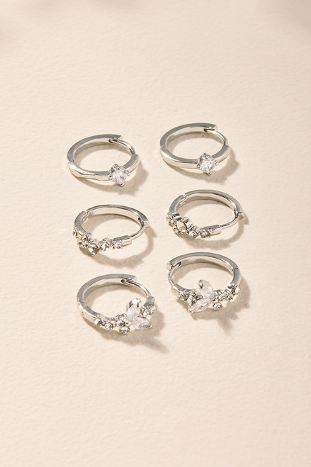 Kim Crystal Hoop Earring Set