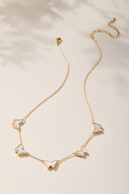 Trisha Pearl Butterfly Chain Necklace
