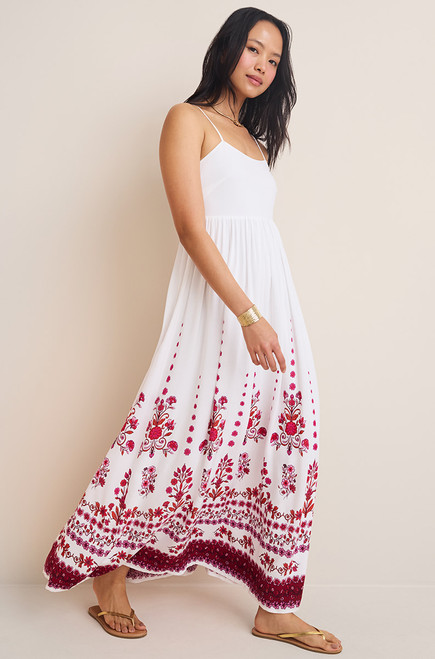 Iris Floral Border Maxi Dress