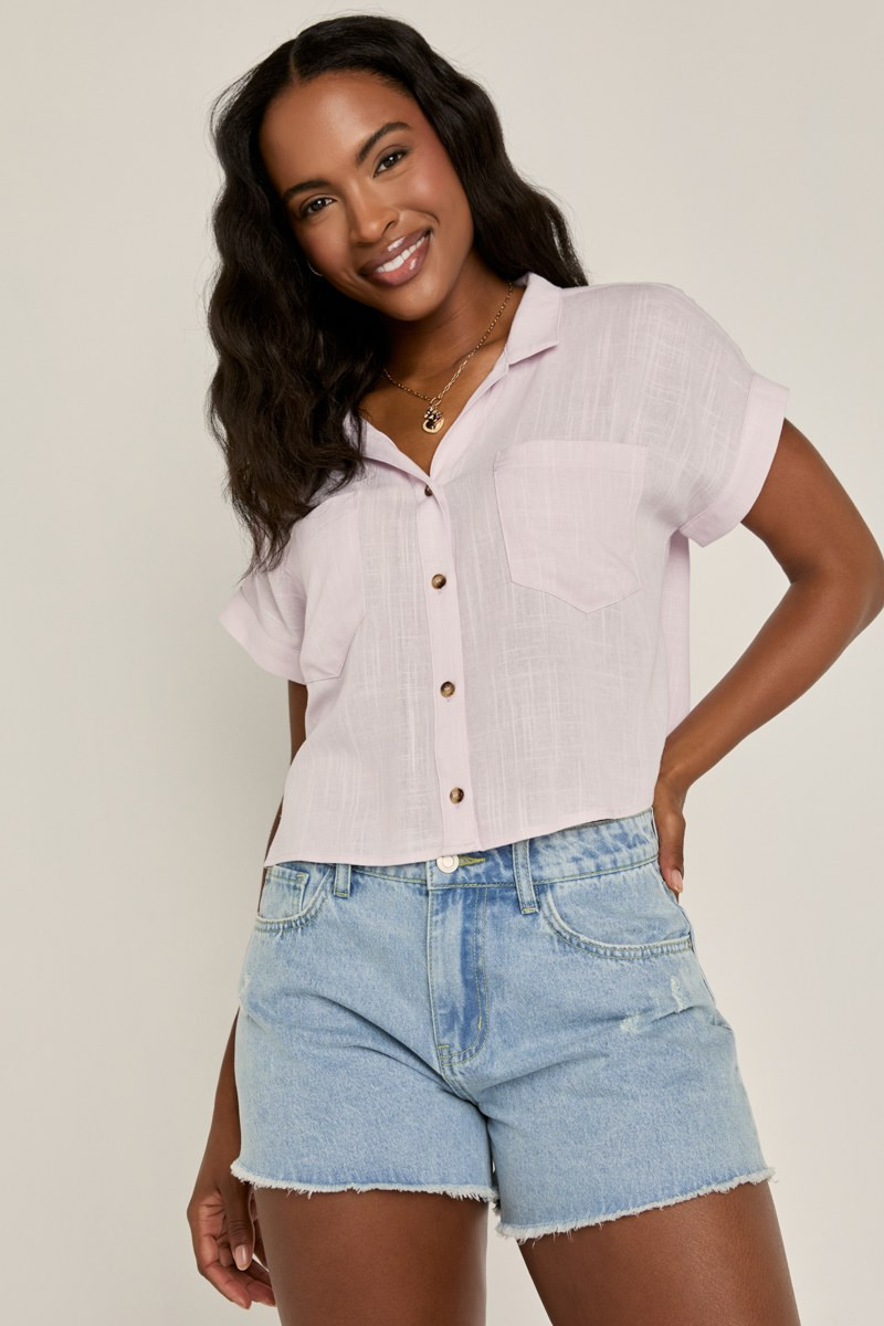 Gale Frayed Hem Denim Shorts