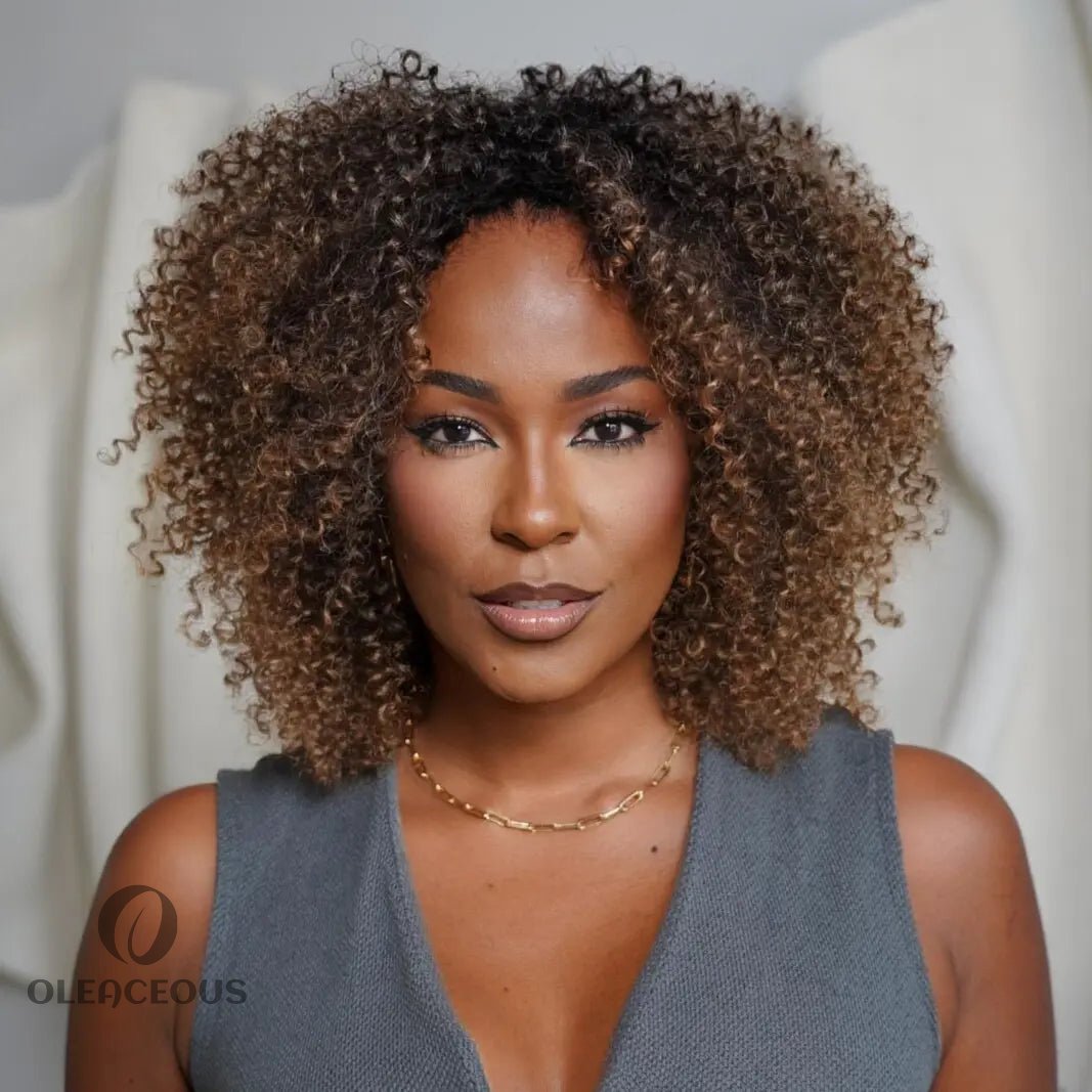 Gradient Dark Brown Glueless Curly Wig