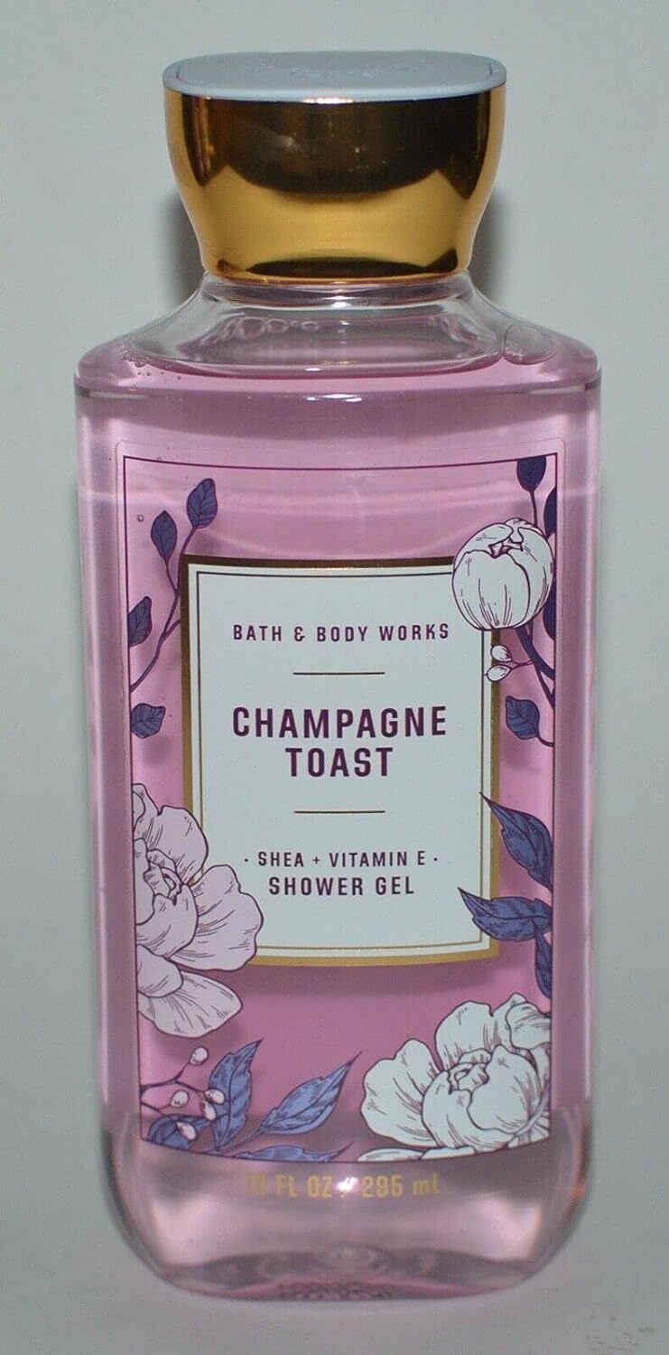 Bath & Body Works White Barn Champagne Toast Shower Gel 10 Ounce Pink Floral Bottle