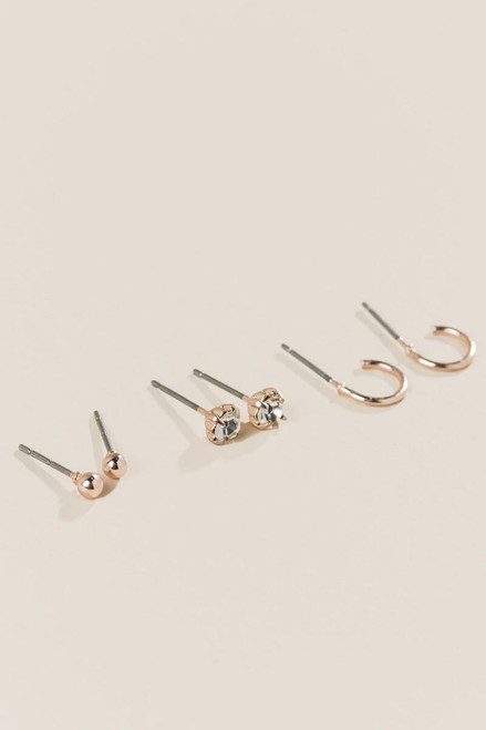 Alexie CZ Studs Set in Rose Gold